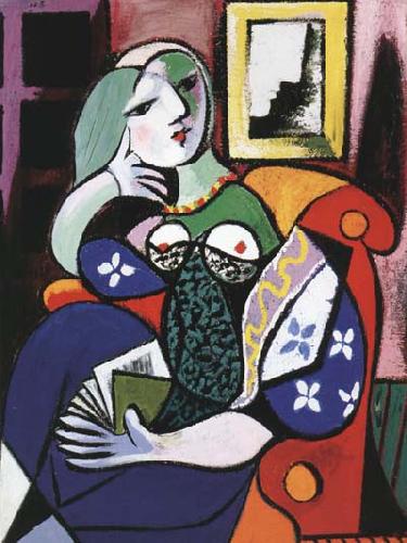 pablo picasso Woman with Book (mk04) oil painting image